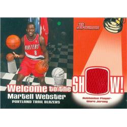 583445 Martell Webster Player Worn Jersey Patch Basketball Card - Portland Trailblazers 2005 Bowman Welcome to the Show Rookie - No.WSRMW