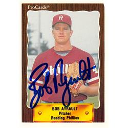 Rob Ayrault autographed baseball card (Reading Phillies) 1990 ProCards Minor League Rookie #1211 - Baseball Slabbed Autographed Cards
