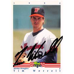 Tim Worrell autographed Baseball Card (Wichita Wranglers, San Diego Padres) 1992 Classic Best Rookie #314 - Baseball Slabbed Autographed Cards