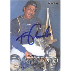 618762 Tony Eusebio Autographed Baseball Card - Houston Astros, SC 1997 Fleer - No.344