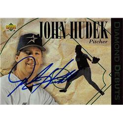 618841 John Hudek Autographed Baseball Card - Houston Astros, SC 1994 Upper Deck Diamond Debuts - No.517
