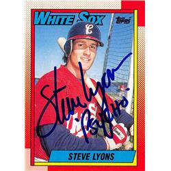 618859 Steve Lyons Autographed Baseball Card - Chicago White Sox, SC 1990 Topps - No.751 Psycho