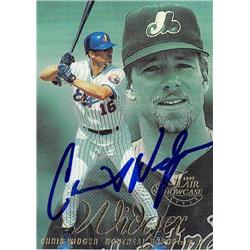 619024 Chris Widger Autographed Baseball Card - Montreal Expos, SC 1997 Fleer Flair Showcase - No.21771