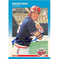 Randy Bush Autographed Baseball Card - Minnesota Twins 1987 Fleer - No.538