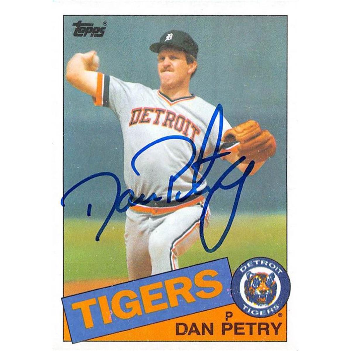 Dan Petry autographed baseball card (Detroit Tigers) 1985 Topps #435 - Baseball Slabbed Autographed Cards