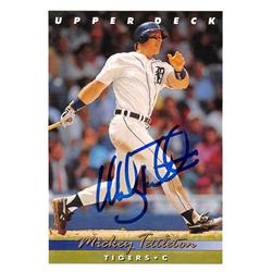 619316 Mickey Tettleton Autographed Baseball Card - Detroit Tigers 1993 Upper Deck - No.86