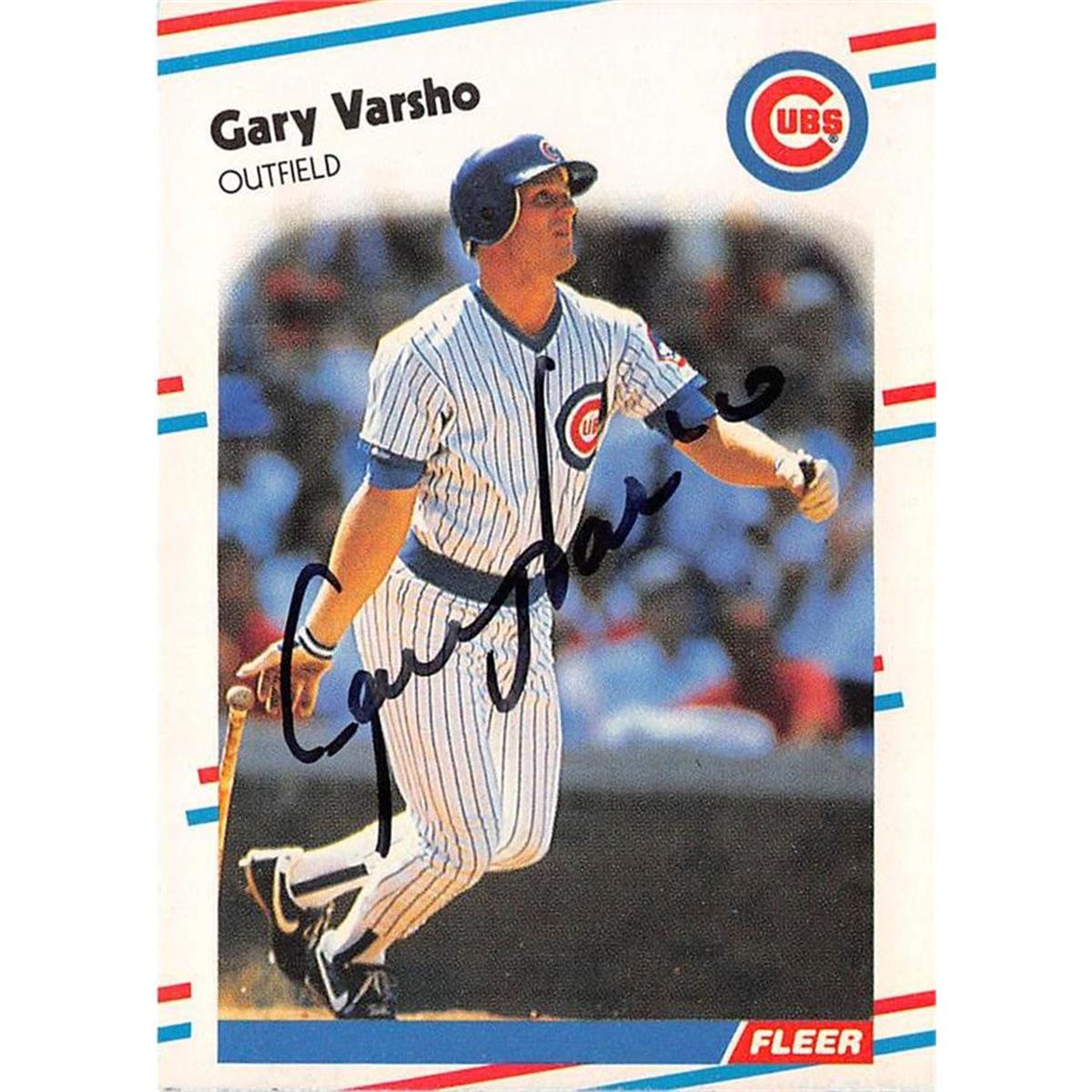 619579 Gary Varsho Autographed Baseball Card - Chicago Cubs 1988 Fleer - No.U81