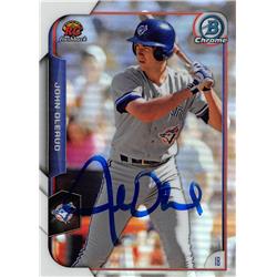 622740 John Olerud Autographed Baseball Card - Toronto Blue Jays 2015 Bowman Chrome RC Flashback - No.RRIJO