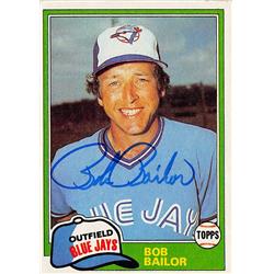 622749 Bob Bailor Autographed Baseball Card - Toronto Blue Jays 1981 Topps - No.297
