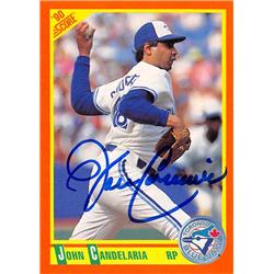 622766 John Candelaria Autographed Baseball Card - Toronto Blue Jays 1990 Score Traded - No.54T