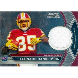 624853 Leonard Hankerson Player Worn Jersey Patch Football Card - Washington Redskins 2011 Bowman Sterling Rookie - No.BSRLH -  Autograph Warehouse