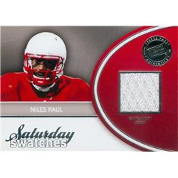 624862 Niles Paul Player Worn Jersey Patch Football Card - Nebraska Cornhuskers 2011 Press Pass Legends Saturday Swatches Rookie - No.SSWNP