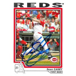 626086 Sean Casey Autographed Baseball Card - Cincinnati Reds 2004 Topps - No.167