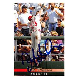 626089 Hal Morris Autographed Baseball Card - Cincinnati Reds 1992 Upper Deck - No.121