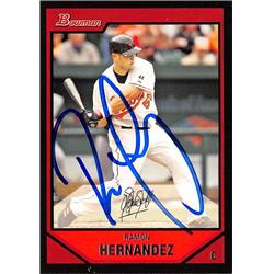 626101 Ramon Hernandez Autographed Baseball Card - Baltimore Orioles 2007 Bowman - No.191