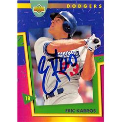 626179 Eric Karros Autographed Baseball Card - Los Angeles Dodgers 1993 Upper Deck - No.89