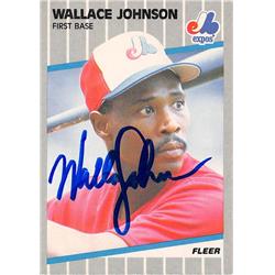 626411 Wallace Johnson Autographed Baseball Card - Montreal Expos 1989 Fleer - No.382
