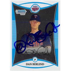 626509 Dan Berlind Autographed Baseball Card - Minnesota Twins 2008 Bowman Chrome 1st Rookie - No.BCP212