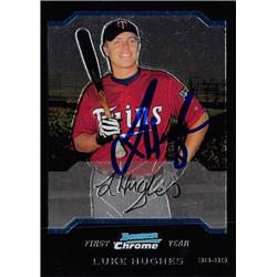 626614 Luke Hughes Autographed Baseball Card - Minnesota Twins, FT 2004 Bowman Chrome First Year - No.241