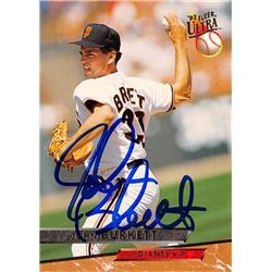 626635 John Burkett Autographed Baseball Card - San Francisco Giants 1993 Fleer Ultra - No.129