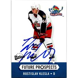 Rostislav Klesla Autographed Hockey Card - Columbus Blue Jackets, FT 2000 Upper Deck Vintage Future Prospects Rookie - No.371
