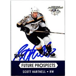 Scott Hartnell Autographed Hockey Card - Nashville Predators, FT 2000 Upper Deck Vintage Future Prospects Rookie - No.382