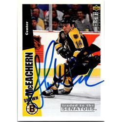 Shawn McEachern Autographed Hockey Card - Boston Bruins, FT 1996 Upper Deck - No.20