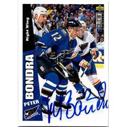 652246 Peter Bondra Autographed Hockey Card - Washington Capitals, FT 1996 Upper Deck - No.279
