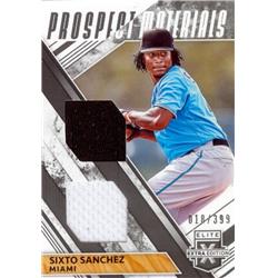 652615 Sixto Sanchez Player Worn Jersey Patch Baseball Card - Miami Marlins 2019 Panini Elite Extra Prospect - No.DPMSS LE 18-399