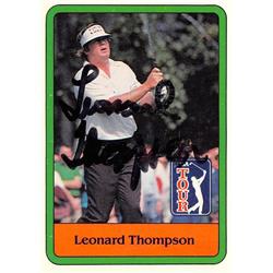 652870 Leonard Thompson Autographed Golf Card - PGA Tour, Wake Forest, SC 1981 Donruss Rookie - No.25