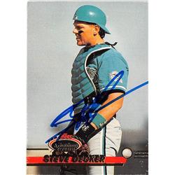 653430 Steve Decker Autographed Baseball Card - Florida Marlins 1993 Topps Stadium Club - No.692