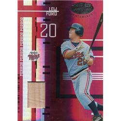 653515 Lew Ford Player Used Bat Patch Baseball Card - Minnesota Twins 2005 Leaf Certified Materials Refractor - No.160 LE 205-250