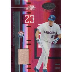 653527 Mark Teixeira Player Used Bat Patch Baseball Card - Texas Rangers 2005 Leaf Certified Materials Refractor - No.105 LE 164-250