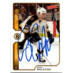 Brian Rolston Autographed Hockey Card - Boston Bruins, FT 2002 Upper Deck Victory - No.20