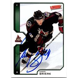 654054 Daniel Briere Autographed Hockey Card - Phoenix Coyotes, FT 2002 Upper Deck Victory - No.168