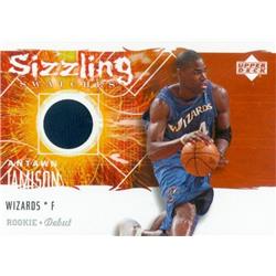 583498 Antawn Jamison Player Worn Jersey Patch Basketball Card - Washington Wizards 2005 Upper Deck Sizzling Swatches - No.SSAJ