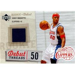 583605 Corey Maggette Player Worn Jersey Patch Basketball Card - Los Angeles Clippers 2005 Upper Deck Rookie Debut - No.DTCM