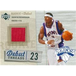 583606 Quentin Richardson Player Worn Jersey Patch Basketball Card - Phoenix Suns, Knicks 2005 Upper Deck Rookie Debut - No.DTQR