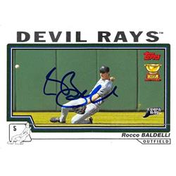 583685 Rocco Baldelli Autographed Baseball Card - Tampa Bay Devil Rays 2004 Topps - No.240 All Star Rookie Cup