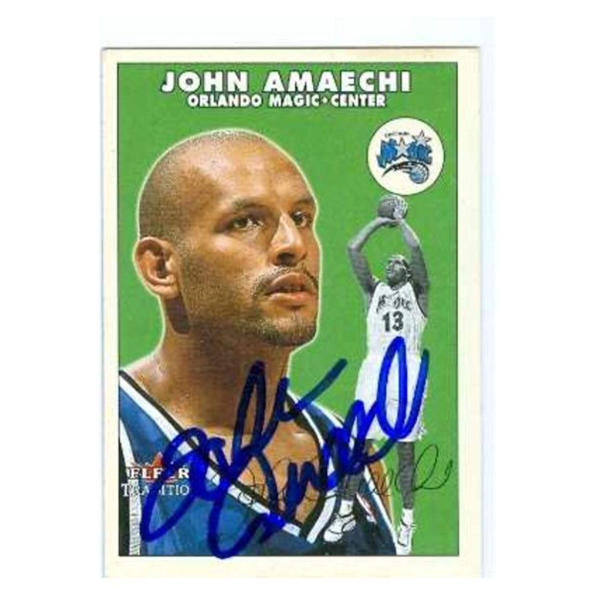 584665 John Amaechi Autographed Basketball Card - Orlando Magic