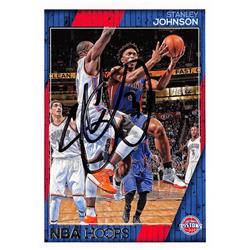 585004 Stanley Johnson Autographed Basketball Card - Detroit Pistons 2016 Panini Hoops - No.107