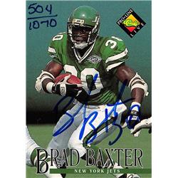 585138 Brad Baxter Autographed Football Card - New York Jets 1994 Classic Pro Line Live - No.30 LE 504-1070