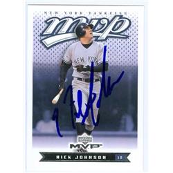 585733 Nick Johnson Autographed Baseball Card - New York Yankees 2003 Upper Deck MVP Baseball Card - No.144