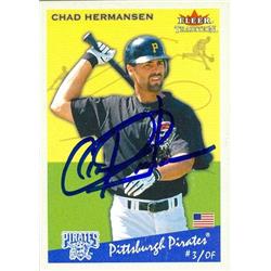 586045 Chad Hermansen Autographed Baseball Card - Pittsburgh Pirates 2002 Fleer Tradition - No.136