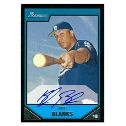 586122 Kyle Blanks Autographed Baseball Card - San Diego Padres 2017 Bowman - No.BP134