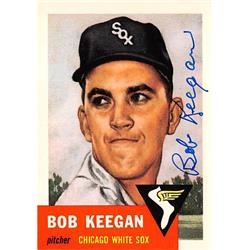 586575 Bob Keegan Autographed Baseball Card - Chicago White Sox 1991 Topps Archives 1953 - No.196