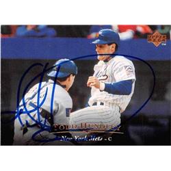 586732 Todd Hundley Autographed Baseball Card - New York Mets SC 1995 Upper Deck - No.123