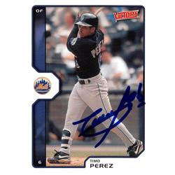 586808 Timo Perez Autographed Baseball Card - New York Mets 2002 Upper Deck Victory - No.407