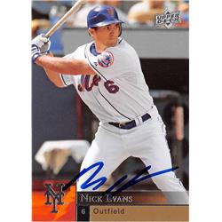 586874 Nick Evans Autographed Baseball Card - New York Mets SC 2009 Upper Deck - No.241