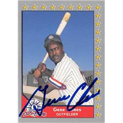 587001 Gene Clines Autographed Baseball Card - 1990 Pacific Senior League - No.146 Daytona Beach Explorers